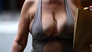 Busty Milfs' Massive Natural Tits Bounce Braless Outdoors Compilation 6