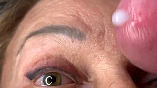 mature lady, take this huge load right on your eyes in epic facecum!