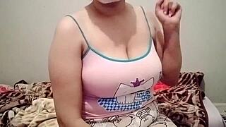 Arab Muslim Babysitter Cleans Home in Tight Downblouse Showing Massive BBW Tits