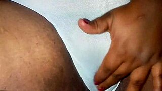 Big pussy milf cums hard in see-through white panties tease