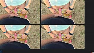 Step Mom Catches Son Jerking Helps Him Cum Fast