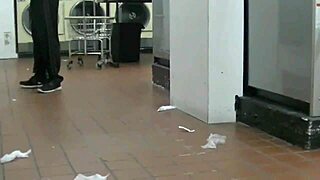 sucking big black cock college laundromat sheer pt1