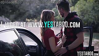 STRANDED BLONDE PETITE MILF HITCHHIKES FUCKS MONSTER COCK OUTDOOR HARDCORE PUSSY!