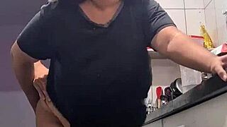 thick kitchen stepmom bends over for taboo pounding