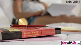 Latina Milf Stepsis Blows and Fucks Stepbro in Classroom