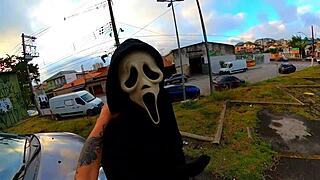 linda bbw screams as intruder pounds her hard on halloween