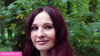 Curvy Milf Jeny Smit Plunges Anal Dildo Deep in Forest