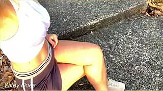 BLONDE MILF SHORT SKIRT NO PANTIES PUBLIC OOPS FLASH