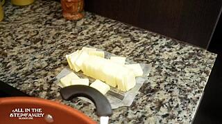 Mature Step Mom Kymber Leigh Sucks Stepsons Cock Under Breakfast Table POV