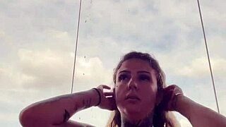 Tattooed woman nearly kicked from gym for see-through top with hard wet nipples