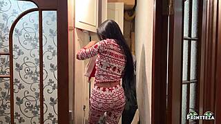 searchin for christmas tree stuff turns into stepmom pantry creampie fuck!