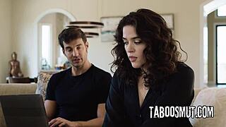 brunette housewife caught then fucked hard by it guy