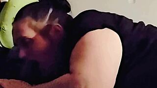 Straight A student earns gumjobs from curvy stepmom's deepthroat skills!