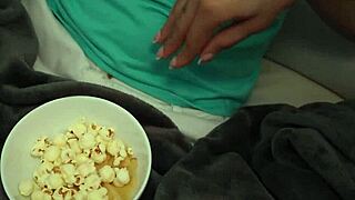 Movie night with stepmom Slay Kay turns squirting wild