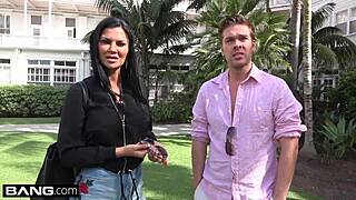 jasmine jae big tits pierced clit flashes pussy public beach trio