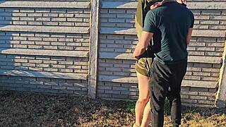 redhead milf seduces gardener doggystyle creampie garden wet