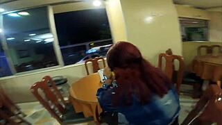 met street slut for food she grabs my dick in her bathroom