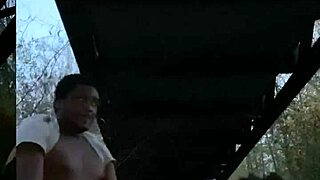 Big cock black milf outdoor public quickie pussy fuck with loud orgasm