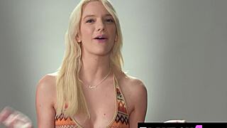 Sexy Big Boobs Blonde Milf Strips Rips Clothes For Hot Solo Masturbation!