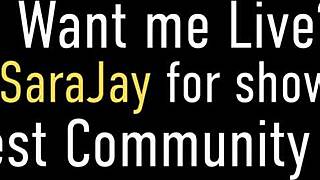 Phat ass Sara Jay strap-on pounded by thick roxie ray