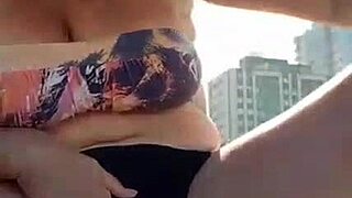 Huge Tits Milf Pisses on Beach!