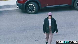 italian milf's big tits cheat hubby via petite lesbian strapon