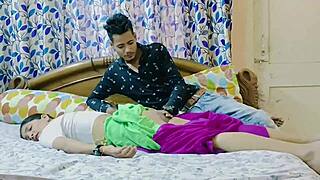 desi bhabhi fucks young lover bent over creampie style