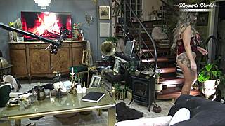 Behind scenes, sexy Odette begs for client's hot facial cum blast!