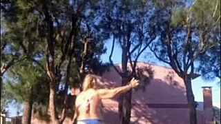 madrasta bikini garden teases enteado new lingerie video homemade