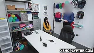 Shoplifter Judy Jolie Bent Over for Deepthroat Cavity Cock Search!