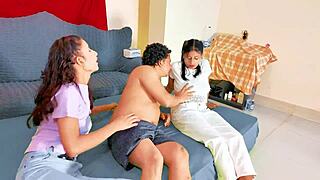 whoops 18yo bigcock slut shares all in wild ffm threesome