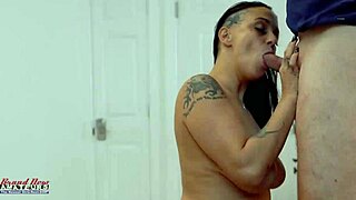 Brunette Inked Kali Ryder Deepthroats Cock Swallows Huge Cumshot!