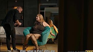 kinky tattooed wife cheats sideways on sofa