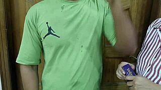 Beautiful Wife Rides Delivery Boy's Cock with Condom