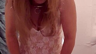 bound french maid slut plugged vibro in public chains!