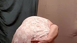 bound french maid slut plugged vibro in public chains!