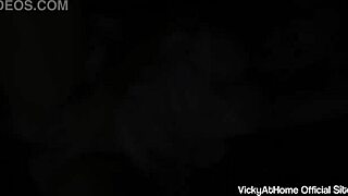 blonde mature vicky vette rubs hairy big pussy lips to orgasm in lingerie