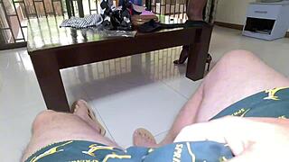 Whoa! Underwear Try On Turns to Louis Devouring Flower's Wet Pussy!