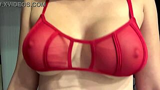 artemisia love teases juicy tits in sexy red bra
