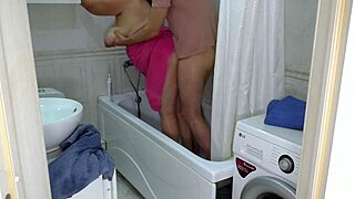 MATURE MILF SUCKS COCK IN BATHROOM THEN TAKES ANAL FUCK!