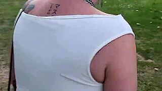 Who's up for public pissing laughs after restaurant with this pierced milf slut?