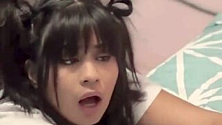 Deliciosa morenita colombiana petite long hair small tits bedroom pov homemade with novio