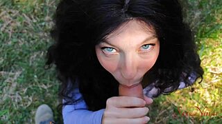 influencer sucks dick to escape bear in forest?