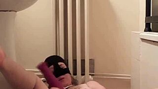 Bound french maid slave endures humiliating outdoor bondage doggystyle with chained dildo orgasms and slaps