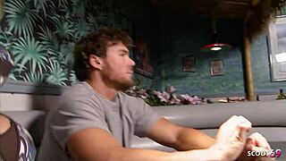 damn, this blonde cougar wife with perfect body chokes on huge cock for risky public cheating date quickie