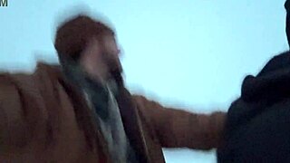 snowstorm mom risks tits out for cock nearly caught