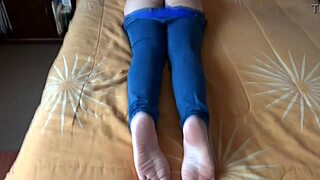 my friend's stepmom teases my cock then i cum on her tits and pussy