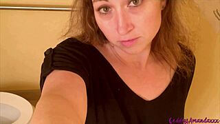 Goddess pees and flashes pussy in public bathrooms