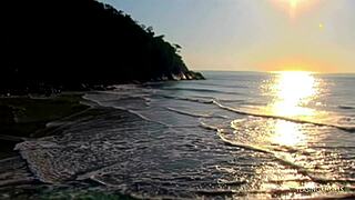 BRUNETTE MILF SUCKS BIG COCK BEACH ANAL DOGGY FINISH!