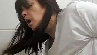 mom surprised in bathroom creampie fuck